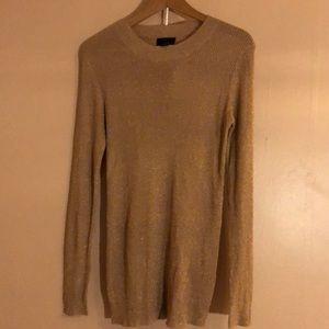 Lumière sparkly gold thin rib knit sweater